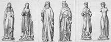 Six statues on the outside of the Guildhall, City of London, 1780. Artist: Anon