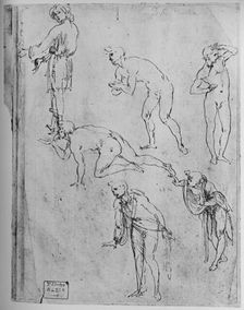 Six Studies of Figures 1481-1483 (1945). Artist: Leonardo da Vinci