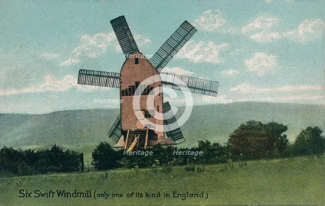 Six Swift Windmill, Kingston, near Lewes, Sussex, c1905.  Artist: Unknown.