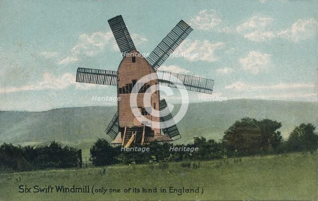 Six Swift Windmill, Kingston, near Lewes, Sussex, c1905.  Artist: Unknown.