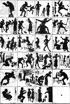 Six shadow charades drawn by H. Furniss - the answers next week, 1881. Creator: Unknown