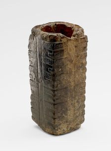 Six-tier tube (cong ?) with masks, Late Neolithic period, ca. 3300-2250 BCE. Creator: Unknown