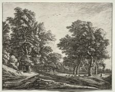 Six view in the wood of the Hague: Goats Under the Trees. Creator: Roelant Roghman (Dutch, 1627-1692)