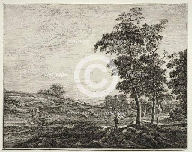 Six view in the wood of the Hague: Peasant Seen from the Back. Creator: Roelant Roghman (Dutch, 1627-1692).