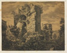 Six Views of Heidelberg Castle: Tower , 1820. Creator: Ernst Fries (German, 1801-1833); Mohr & Winter, Heidelberg