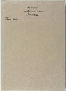 Six Views of Heidelberg Castle: Wrapper , 1820. Creator: Ernst Fries (German, 1801-1833); Mohr & Winter, Heidelberg