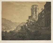 Six Views of Heidelberg Castle: Yard, at the Entrance , 1820. Creator: Ernst Fries (German, 1801-1833); Mohr & Winter, Heidelberg