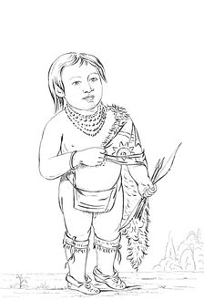 Six year old Native American chief, 1841.Artist: Myers and Co