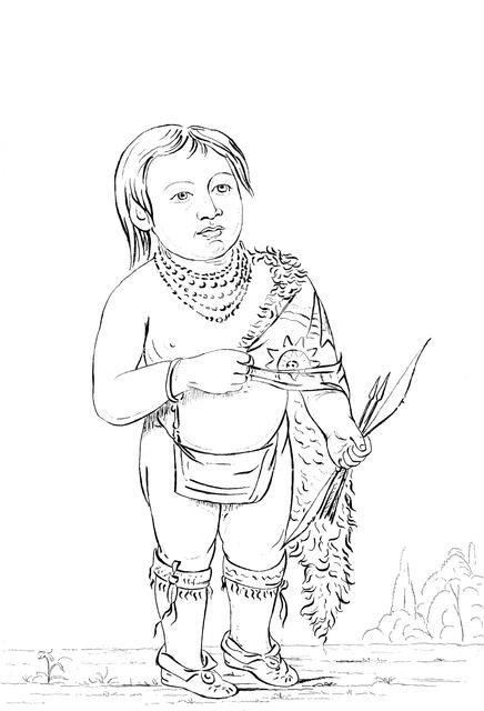 Six year old Native American chief, 1841.Artist: Myers and Co