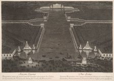 Sixième journée (31 août 1674), l'illumination des jardins et du Grand Canal, 1676. Creator: Le Pautre, Jean (1618-1682)