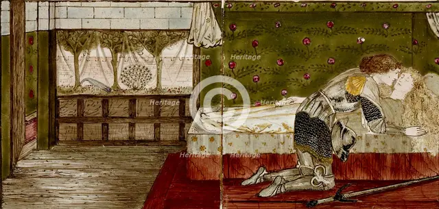 Sixteen tiles form eight illustrations of the 'Briar Rose' tale, 1862-1865. Artists: William Morris, Sir Edward Coley Burne-Jones.