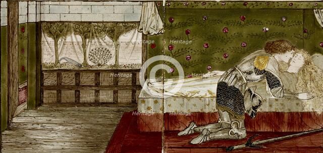 Sixteen tiles form eight illustrations of the 'Briar Rose' tale, 1862-1865. Artists: William Morris, Sir Edward Coley Burne-Jones.