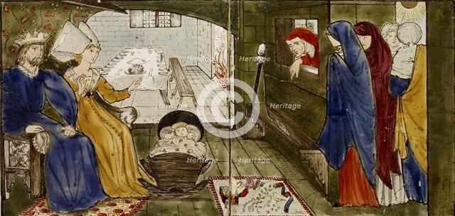 Sixteen tiles form eight illustrations of the 'Briar Rose' tale, 1862-1865. Artists: William Morris, Sir Edward Coley Burne-Jones.