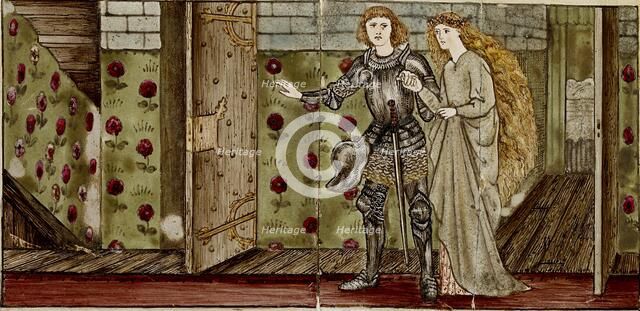 Sixteen tiles form eight illustrations of the 'Briar Rose' tale, 1862-1865. Artists: William Morris, Sir Edward Coley Burne-Jones.