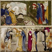 Sixteen tiles form eight illustrations of the Briar Rose tale, 1862-1865. Artists: William Morris, Sir Edward Coley Burne-Jones