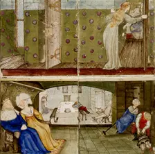 Sixteen tiles form eight illustrations of the Briar Rose tale, 1862-1865. Artists: William Morris, Sir Edward Coley Burne-Jones