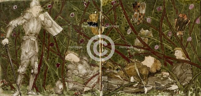 Sixteen tiles form eight illustrations of the 'Briar Rose' tale, 1862-1865. Artists: William Morris, Sir Edward Coley Burne-Jones.