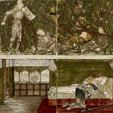 Sixteen tiles form eight illustrations of the Briar Rose tale, 1862-1865. Artists: William Morris, Sir Edward Coley Burne-Jones