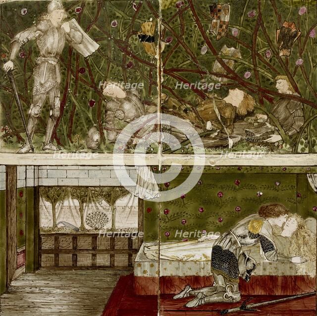 Sixteen tiles form eight illustrations of the 'Briar Rose' tale, 1862-1865. Artists: William Morris, Sir Edward Coley Burne-Jones.