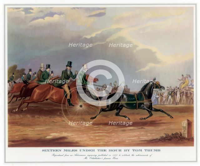 Sixteen Miles Under the Hour by Tom Thumb, 1831. Artist: Unknown