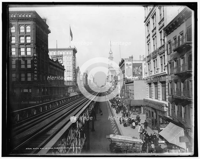 Sixth Ave. up from Fourteenth St., New York, c1900. Creator: Unknown.