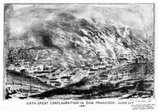 Sixth Great Conflagration in San Francisco Californa, 1851 (1937).Artist: J de Vere