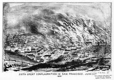 Sixth Great Conflagration in San Francisco Californa, 1851 (1937).Artist: J de Vere