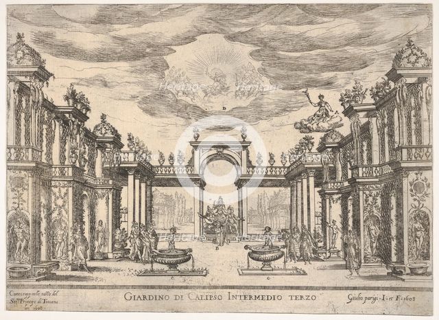 Sixth interlude: garden of Calypso (Intermedio sesto: giardino di Calipso), from the serie..., 1608. Creator: Remigio Cantagallina.