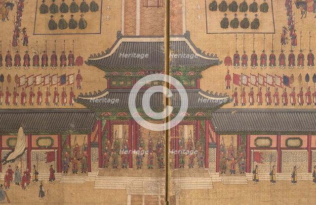 Sixtieth Birthday Banquets for Dowager Queen Sinjeong in Gyeongbok Palace (image 5 of 10), 1868. Creator: Anon.