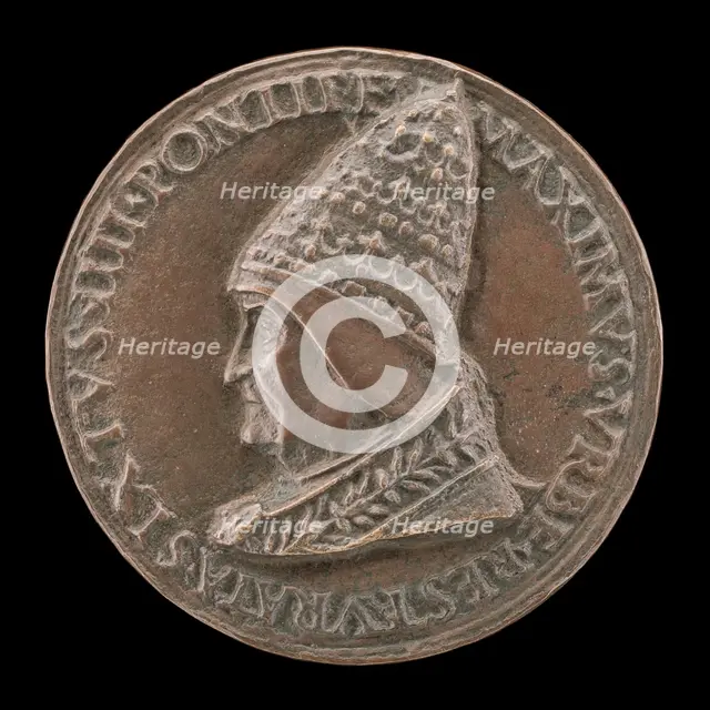 Sixtus IV (Francesco della Rovere, 1414-1481), Pope 1471 [obverse], probably 1482. Creator: Vittore Gambello.