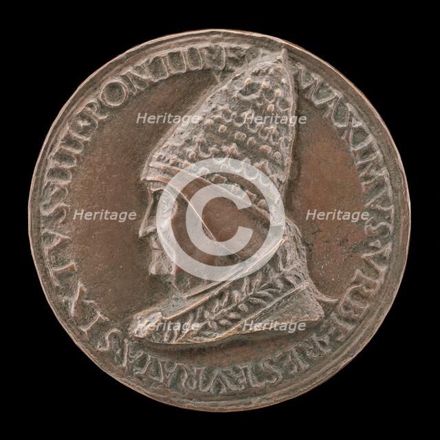 Sixtus IV (Francesco della Rovere, 1414-1481), Pope 1471 [obverse], probably 1482. Creator: Vittore Gambello.