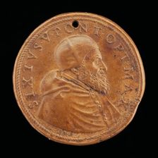 Sixtus V (Felice Peretti, 1521-1590), Pope 1585 [obverse]. Creator: Lorenzo Fragni