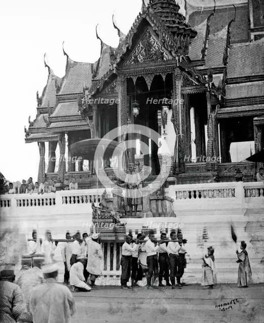 Siam (Thailand): the tonsurate ceremony of Prince Chulalongkorn, day 1, 1866. Creator: John Thomson.