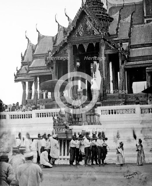 Siam (Thailand): the tonsurate ceremony of Prince Chulalongkorn, day 1, 1866. Creator: John Thomson.