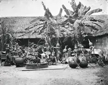 Siam (Thailand): a khon (masked dance drama) and lakhon (acting) troupe, 1865. Creator: John Thomson