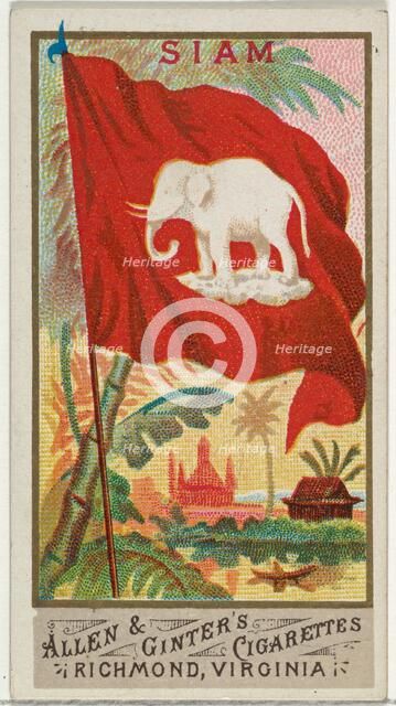 Siam, from Flags of All Nations, Series 1 (N9) for Allen & Ginter Cigarettes Brands, 1887. Creator: Allen & Ginter.