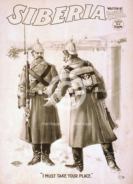 Siberia [graphic] : written by Bartley Campbell., c1900. Creators: Bartley Campbell, U.S. Printing Co..