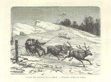 Siberian Plateau Landscape - Reindeer Sleigh, 1889. Creator: Dumont