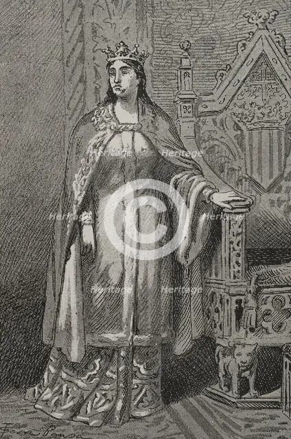 Sibila de Fortià (1350-1406), Queen consort of the Crown of Aragon (1377-1387), 1890. Creator: Joan Serra y Pausas.