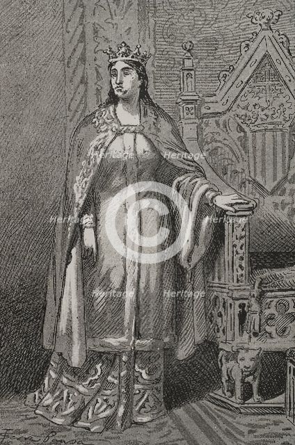 Sibila de Fortià (1350-1406), Queen consort of the Crown of Aragon (1377-1387), 1890. Creator: Joan Serra y Pausas.