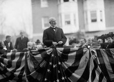 Sibley Memorial Hospital Cornerstone Laying - Bishop Cranston, Speaking, 1913. Creator: Harris & Ewing