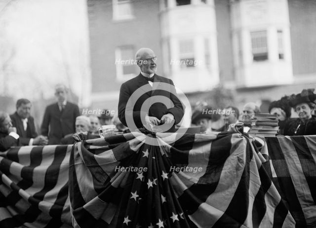 Sibley Memorial Hospital Cornerstone Laying - Bishop Cranston, Speaking, 1913. Creator: Harris & Ewing.