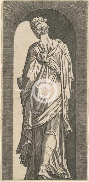 Sibyl Seen from the Back, Looking Downward to the Left, c. 1550. Creator: Lambert Suavius.