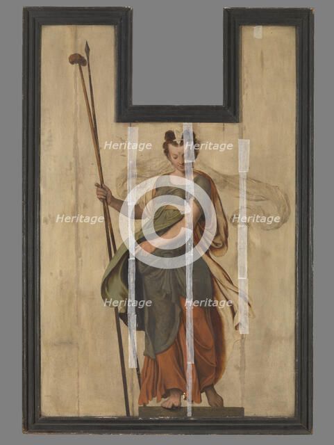 Sibyl with Lance and Sponge, 1565. Creator: Lambert van Noort.