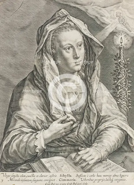 Sibylla Cimmeria, 1617. Creator: Crispin van de Passe II.