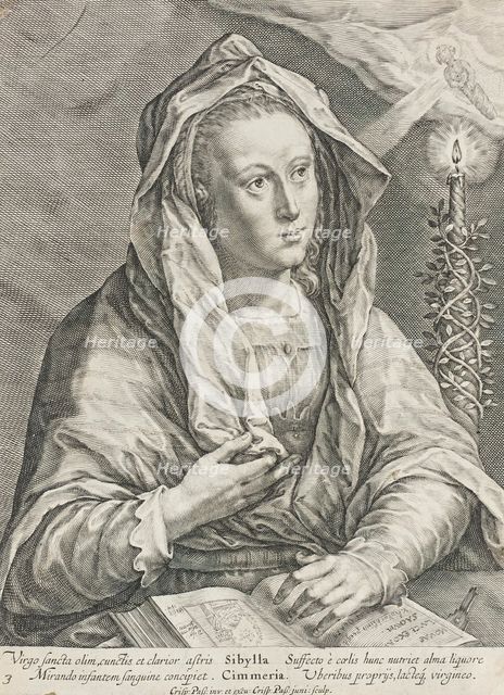 Sibylla Cimmeria, 1617. Creator: Crispin van de Passe II.