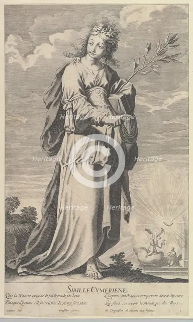 Sibylle Cimmérienne, ca. 1635. Creators: Gilles Rousselet, Abraham Bosse.