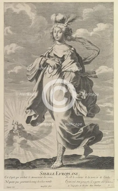 Sibylle Européenne, ca. 1635. Creators: Gilles Rousselet, Abraham Bosse.