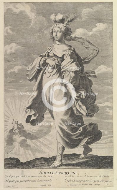 Sibylle Européenne, ca. 1635. Creators: Gilles Rousselet, Abraham Bosse.