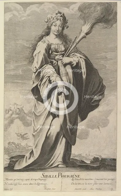 Sibylle Phrygienne, ca. 1635. Creators: Gilles Rousselet, Abraham Bosse.